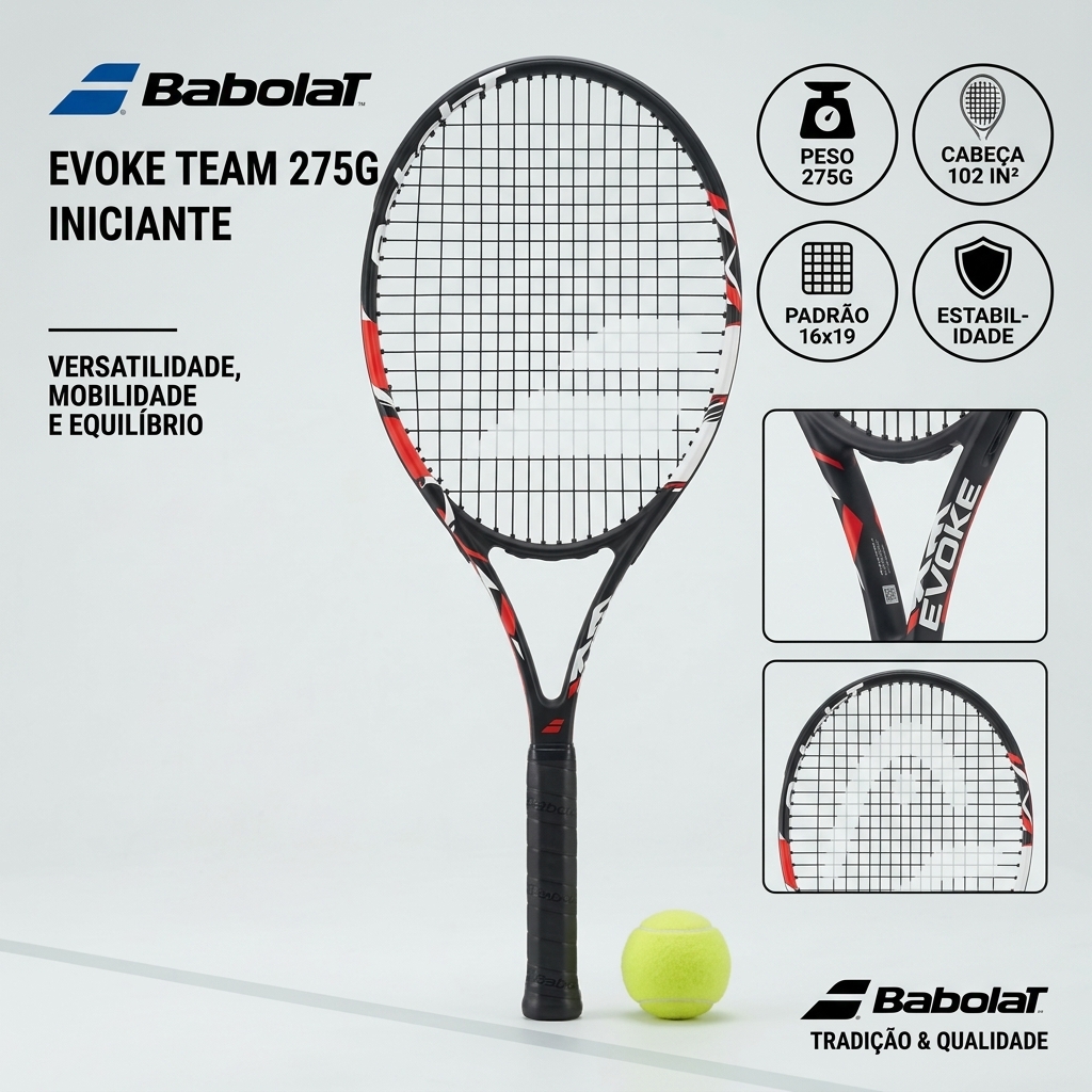 Raquete de Tênis Babolat Evoke Team 275g