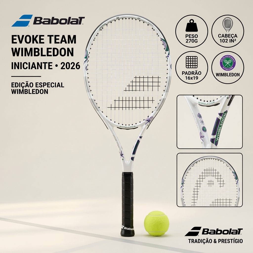 Raquete De Tênis Babolat Evoke Team Wimbledon 2026