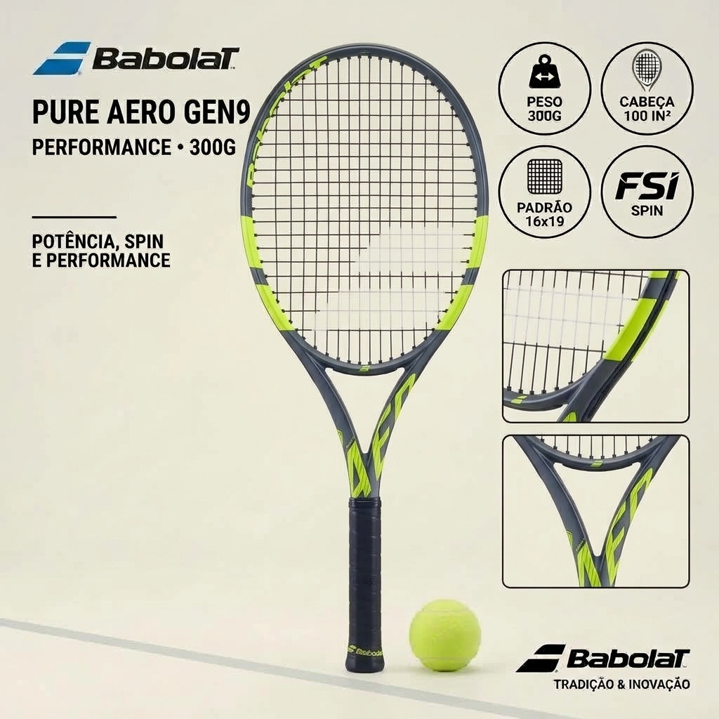 Raquete de Tênis Babolat Pure Aero 300g Gen9 2026