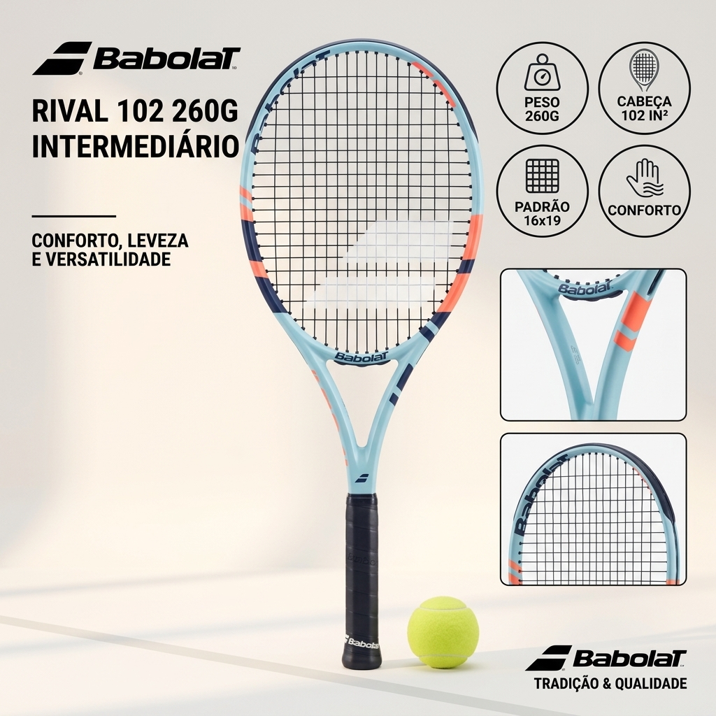 Raquete De Tênis Babolat Rival 102 260g