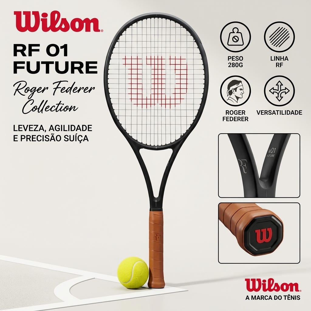 Raquete De Tênis Wilson RF 01 Future – Roger Federer – 280g Roger Federer 280g